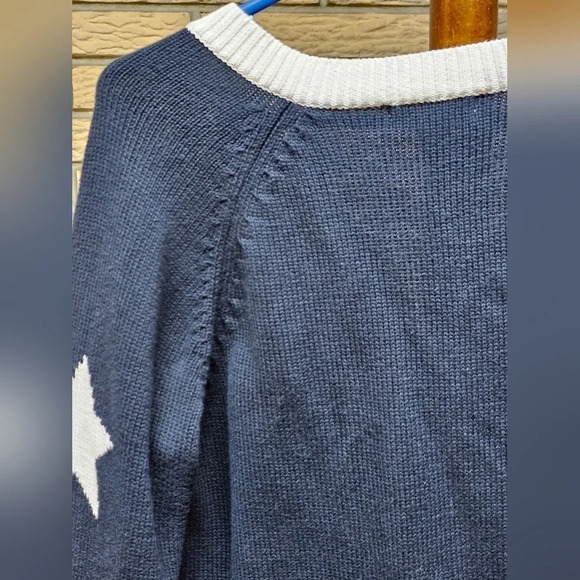 Christopher & Banks Zip Up Sweater with Stars 🌟  on Sleeves Sz Small - Picture 6 of 12